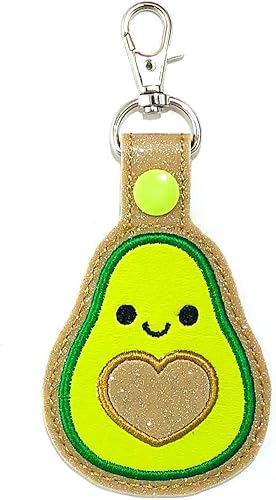 Glitter Avocado Key Fob Keychain