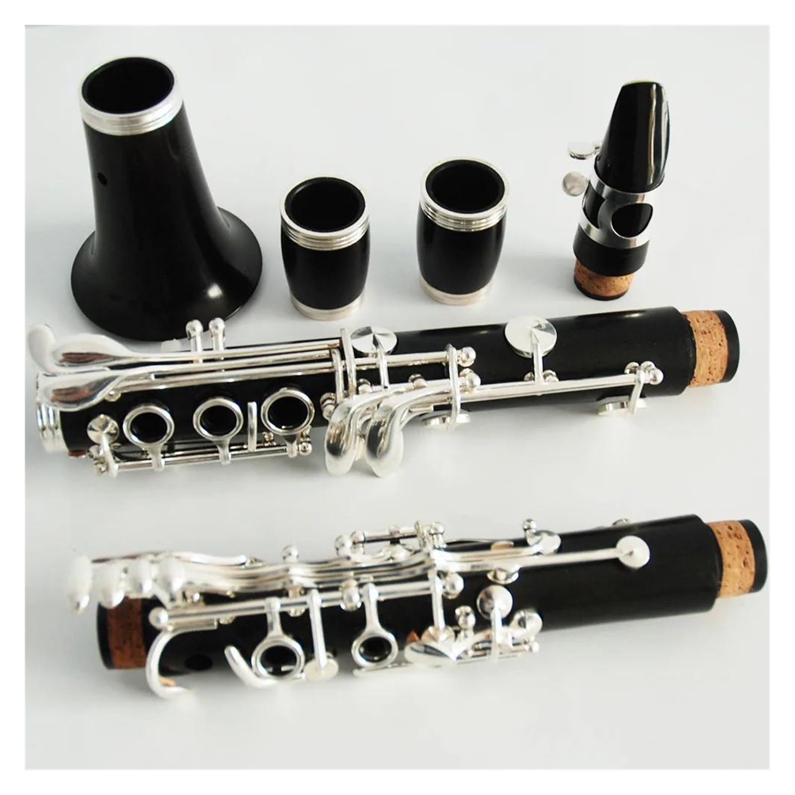 Corpo In Ebano Chiavi Placcate In Argento Clarinetto Tono C Strumenti A Fiato Con Accessori Clarinetto per Principianti