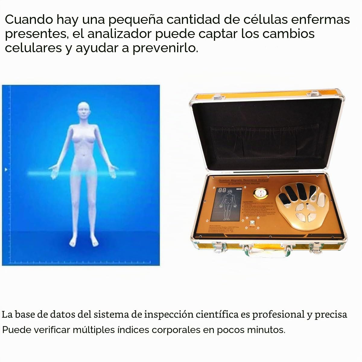 Detector corporal portátil de salud – Analizador cuántico 3D para todos | Detector inteligente dinámico de meridianos de células humanas, prueba rápidamente la salud física en casa