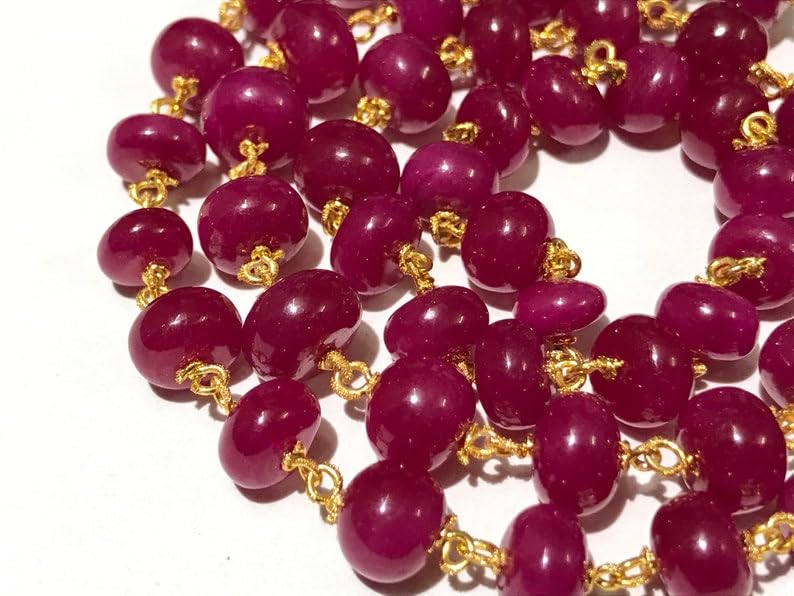 Perles rubis naturel rondelle fabrication bijoux collier bracelet diy