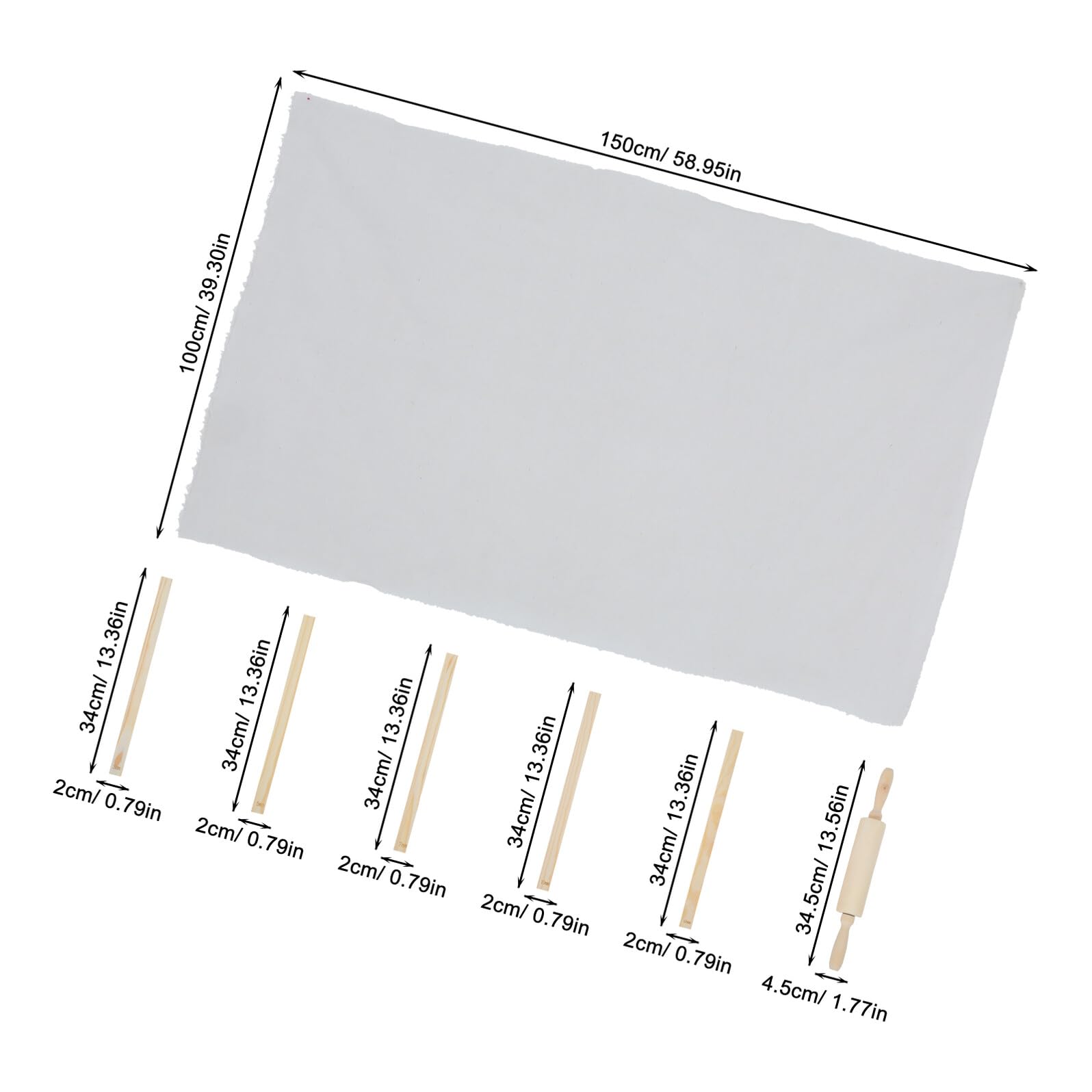 Set Utensili per Argilla da Modellazione 12 Pezzi con Guida e Rullo | Legno e Lino, per Progetti a Mano e Aule, Design Compatto per Trasporto