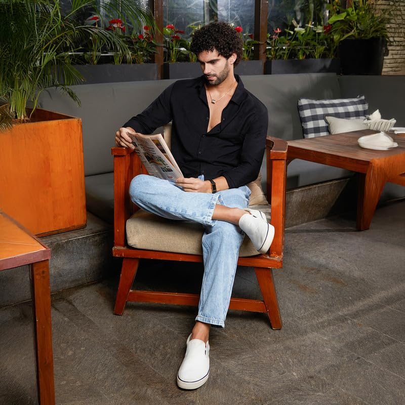 Image of CAHOOT Men's Shirt for Casual Wear | Spread Collar | Long Cuffed Sleeves | Button Closure | Shirt Crafted with Comfort Fit for Everyday Wear