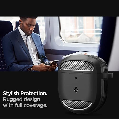 Miniatura 3 de Spigen Rugged Armor - Funda para auriculares Bose QuietComfort Ultra (2023) y funda para auriculares Bose QuietComfort II (2022), color negro mate