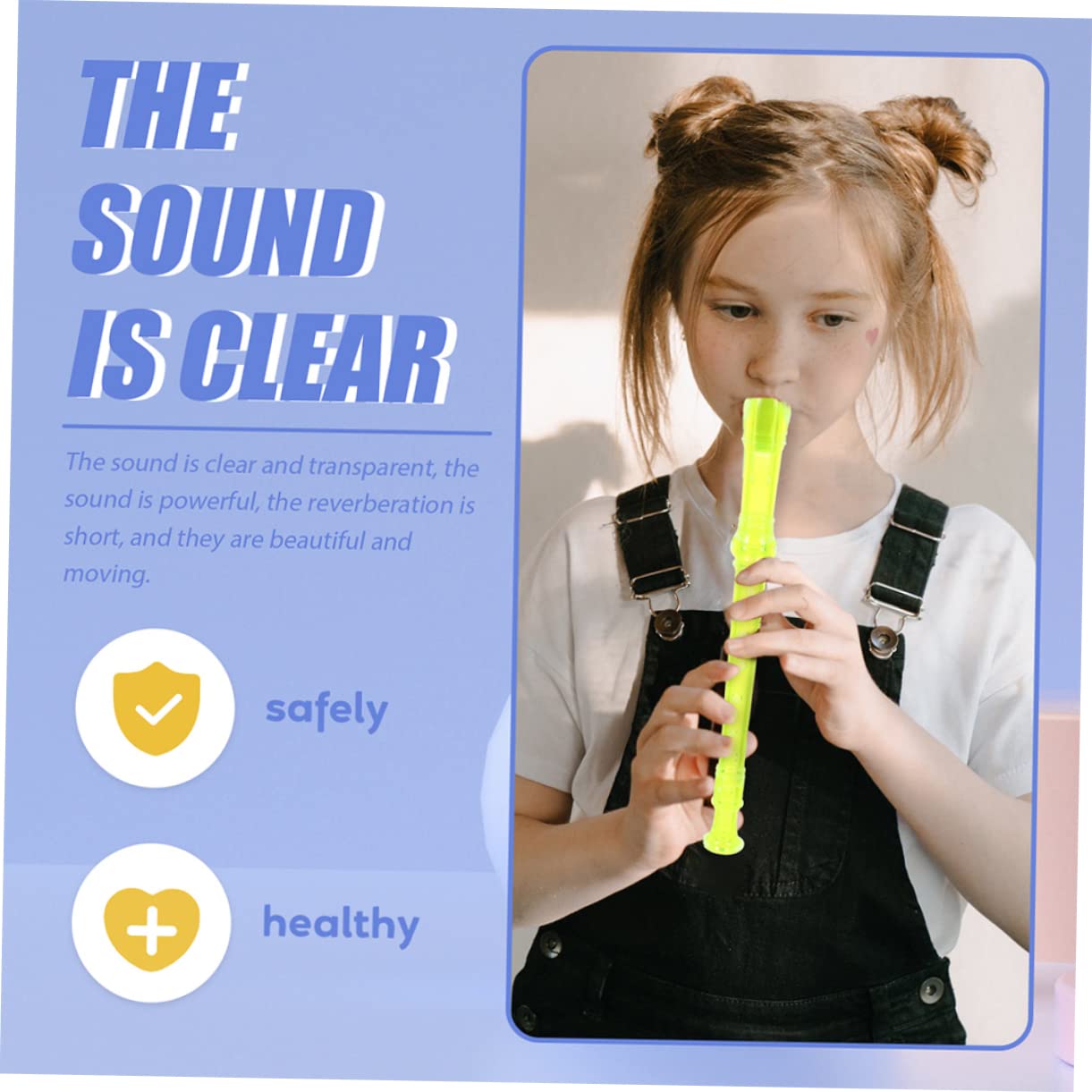 VANZACK 2Pcs Recorder Flute Beginner Clarinet Durable Educational for Music Learning and