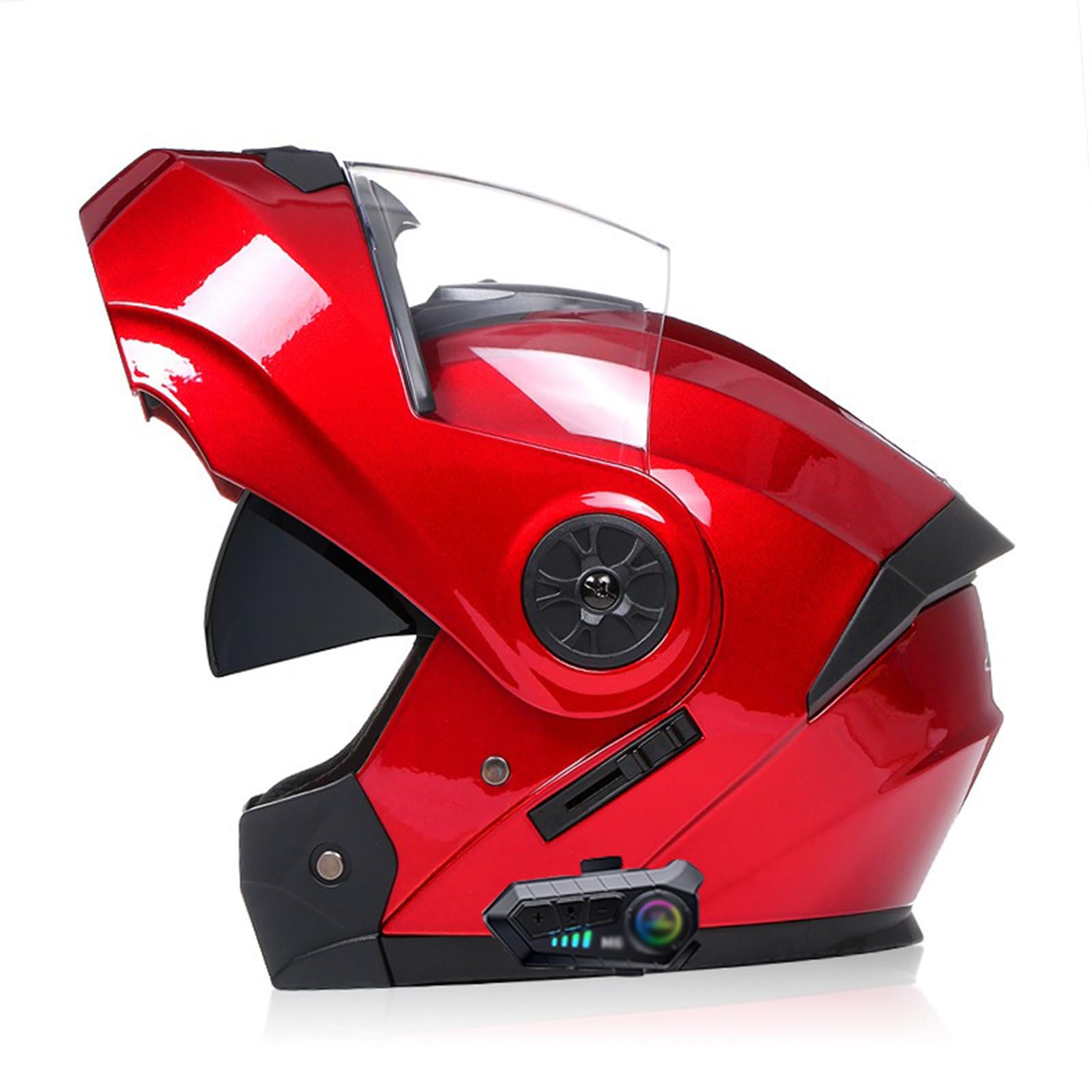 Modulare Apribile Casco Integrale Bluetooth Casco Moto Flip Up Doppia Visiera Aperta Anti-Appannamento Traspirante per Donne E Uomini Casco Adulti Integrali ECE Omologato