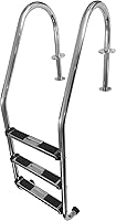 FibroPool 3-Step In-Ground Pool Ladder: Heavy-Duty Stainless Steel, Non-Slip Steps, Easy Deck Install for Indoor/Outdoor Pools
