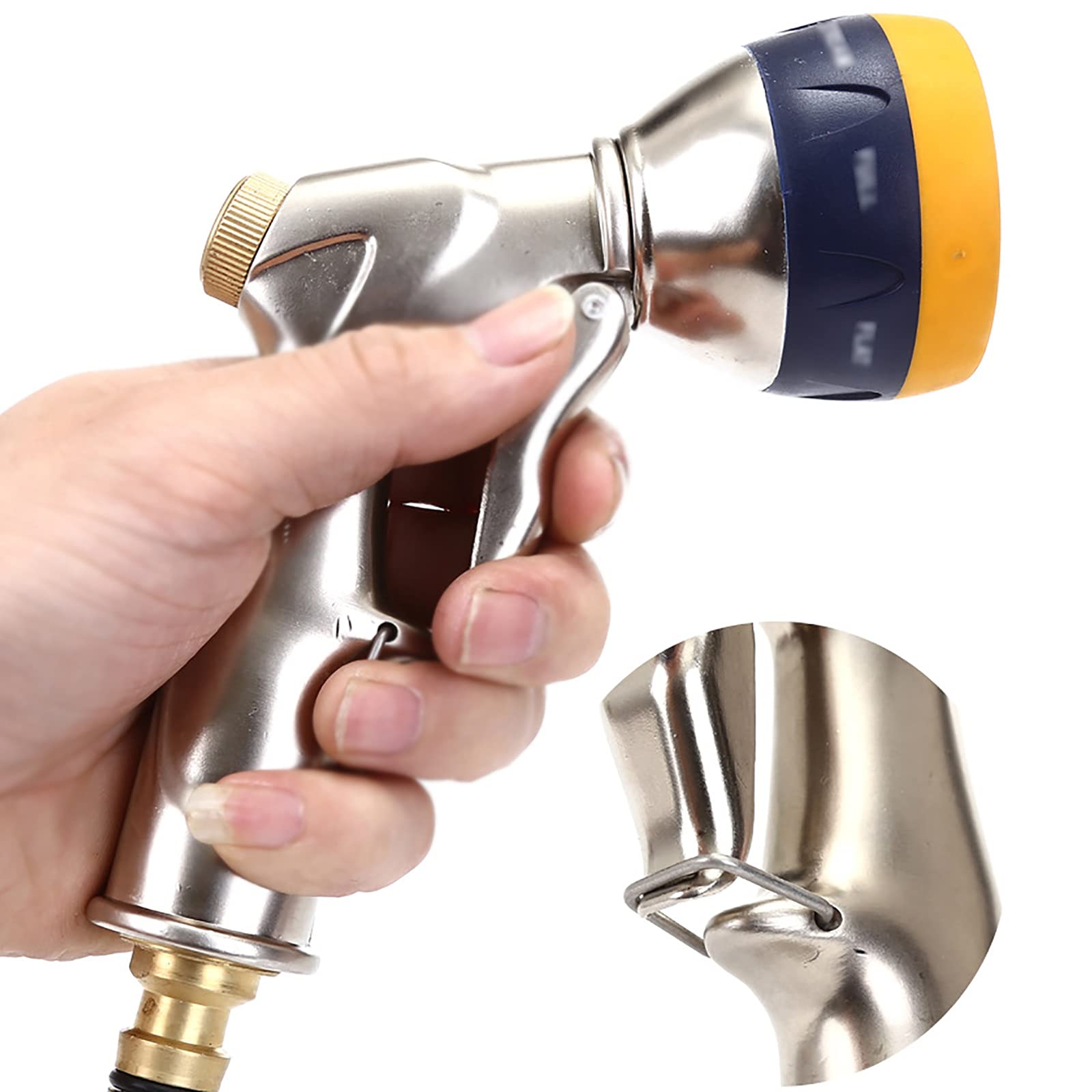 Pistola Pulverizadora para Riego Metal cobre lavado de coches pistola agua jardín arma herramienta para Limpiar Riego