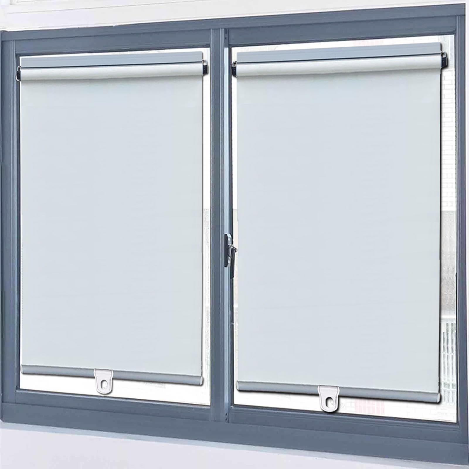 Blackout Roller Blind,No Drill Blinds for Windows,Retractable Roller Blinds,32-150cm Wide Bedroom Balcony UV Protection Curtains,Temporary Privacy Blinds,With Spring System,White-58x150cm(22.8x59in)