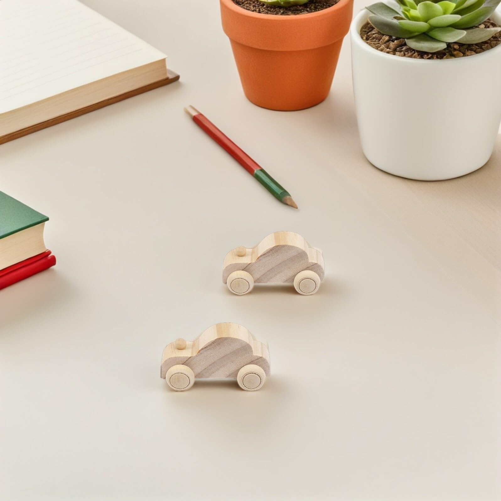 ERINGOGO Macchinine in Legno da Dipingere 12 Pezzi per Bambini | Color Khaki, Set Artigianale Fatto a Mano, Uso DIY per Attività Creative All'aperto
