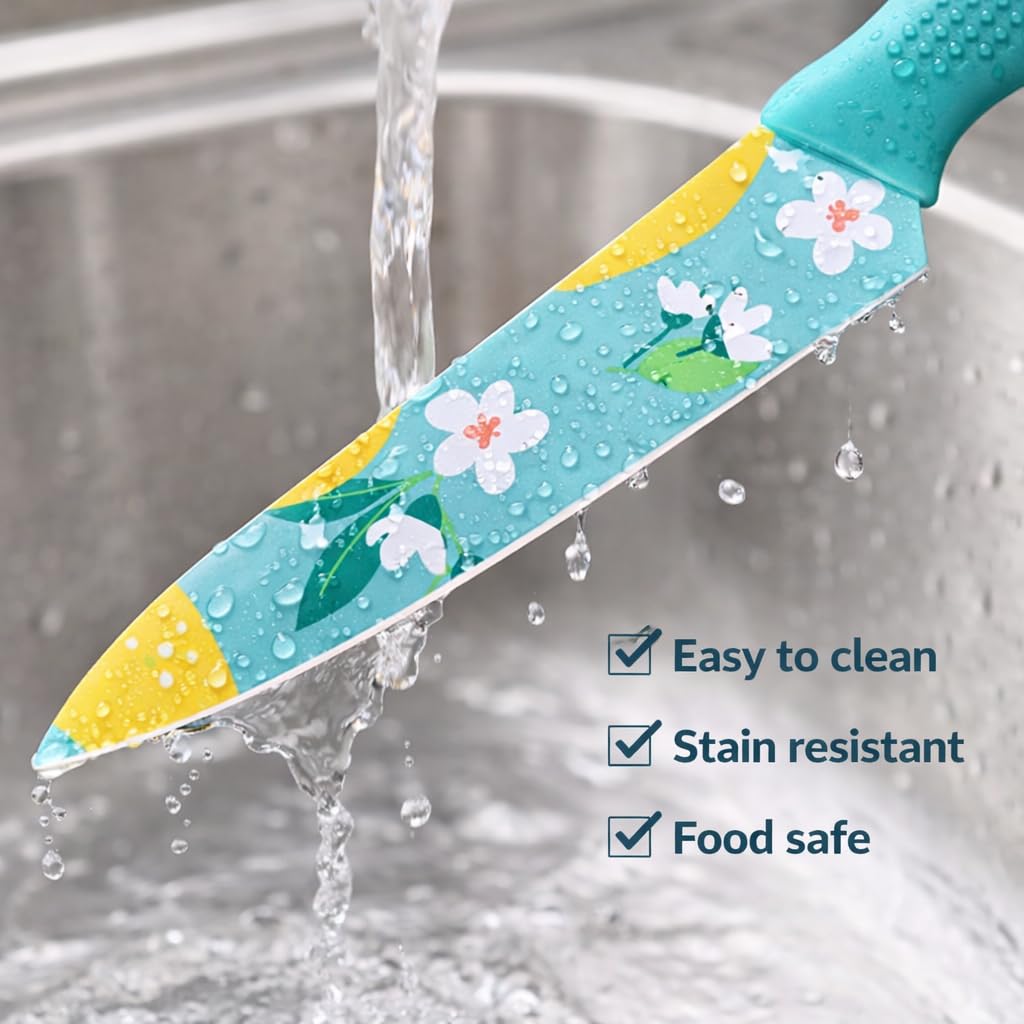Machado Printed Stainless Steel Utility Knife β Multipurpose Kitchen Knife with Perforated Handle | Ultra Sharp Blade for Fruits, Vegetables & Everyday Cooking (Blue) 2