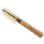 Ibiza Hair Boar Bristle Round Brush (B3-55mm) | Blonde Bristles & Cork Handle | Ideal for Color Treated Tresses | Beachy Waves & Volume | Adds Shine & Texture for Medium to Long Styles