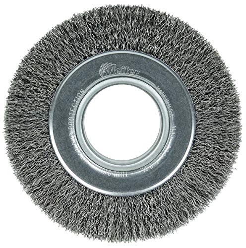 Image of Weiler 03060 6 inch Wide Face Crimped Wire Wheel, .0118 inch Steel Fill, 2 inch Arbor Hole, Made in The USA