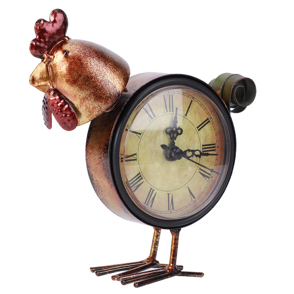 Sponsored Ad – Retro European Retro Chicken Shaped Iron Clock, Desk Table Clock, Home Ornament, Craft Gifts, 15x14x3.7cm, Brown
