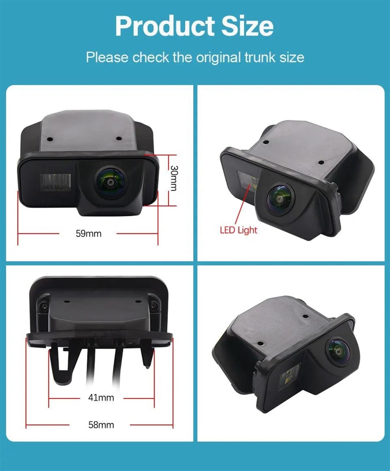 Cámara De Visión Trasera De Marcha Atrás para Toyota para Corolla 2007-2012 2013 2014 2016 para Auris para Avensis T25 T27 E12 E14 E15 170 ° HD 1080P CáMara Marcha AtráS AutomóVil (Talla : GAHD-B)