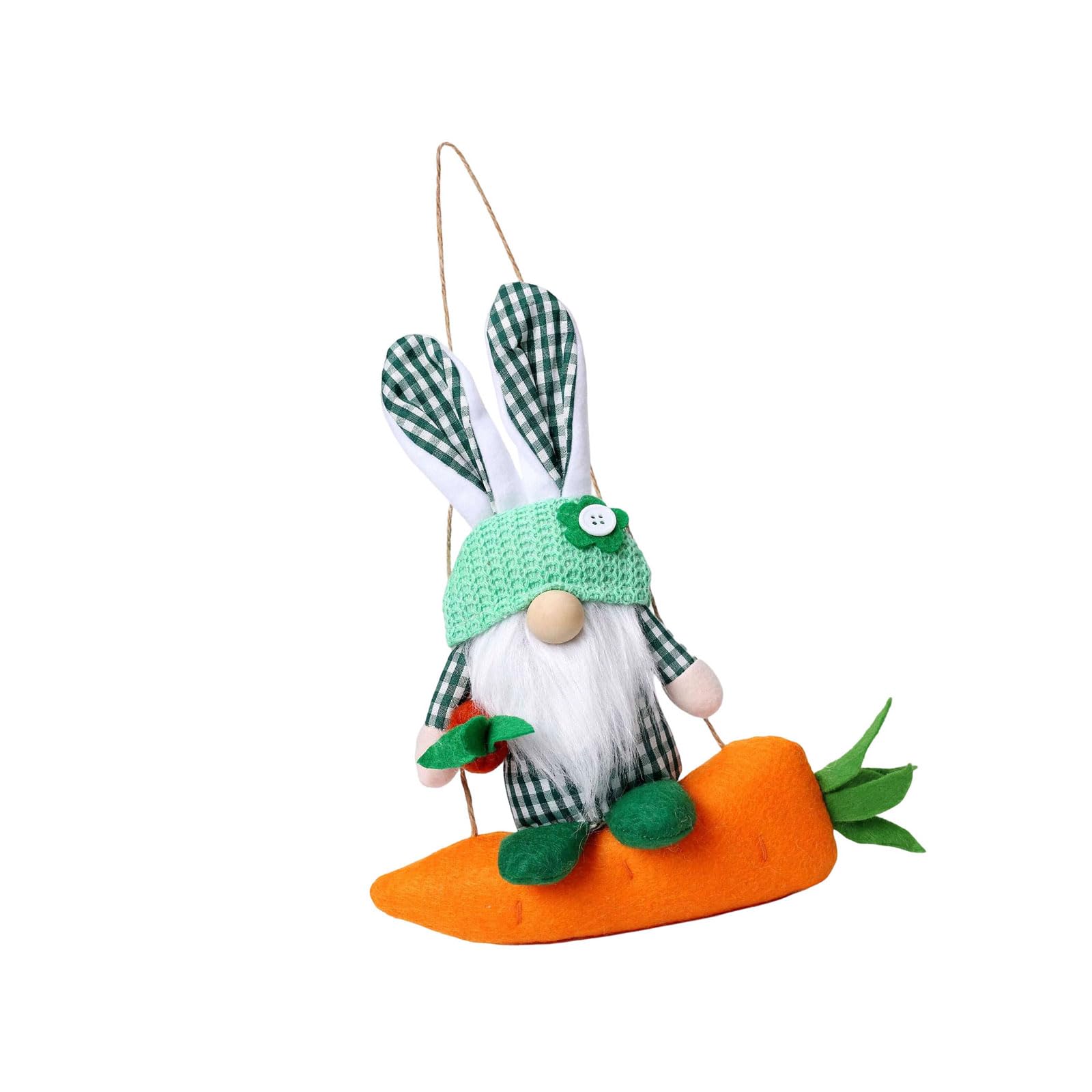 Hare Carrot Stuffed Toy Plush Dwarf Doll Hanging Ornament for Living Room Window Door Wall Holiday Decoration Easter Conies Carrot Decoration