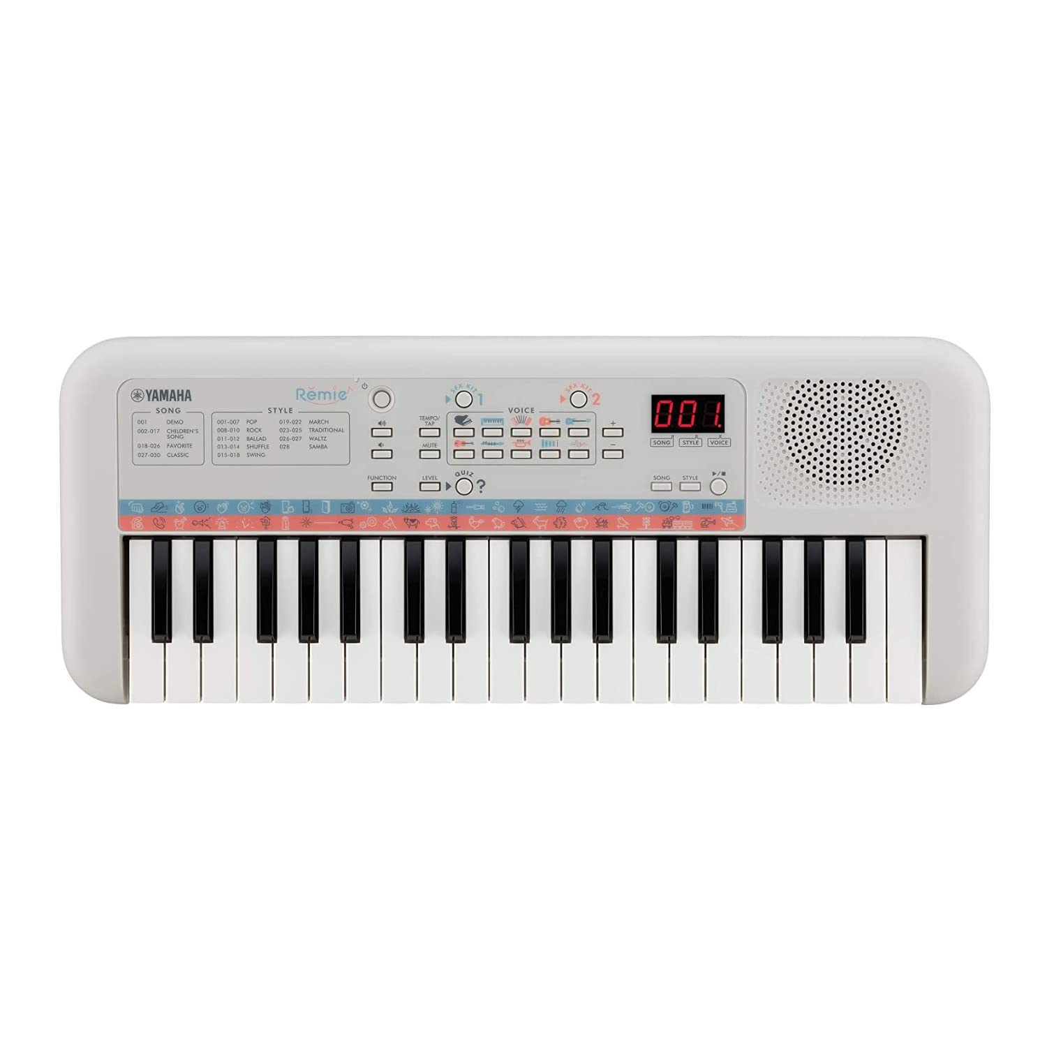 Mini-Key 61 Keys Portable Keyboard Remie PSS-E30, White