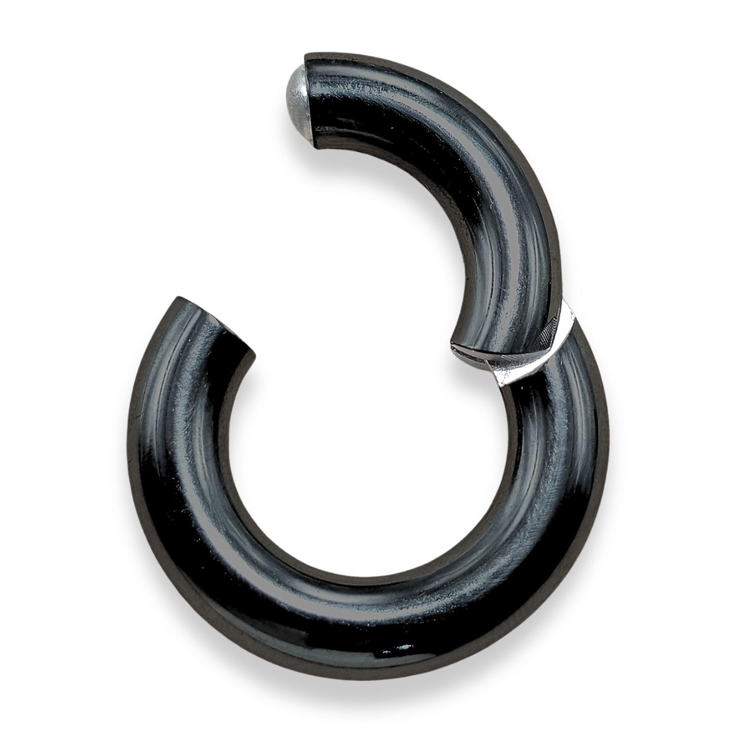 Titanium PA Ring, Segment Hinged Hoops Prince Albert Jewellery Body Jewellery Clicker Rings 12G 10G 8G 6G 4G 2G - British Standard Certified by Sheffield Assay Office, 8G (3.0mm) x 8mm (5/16