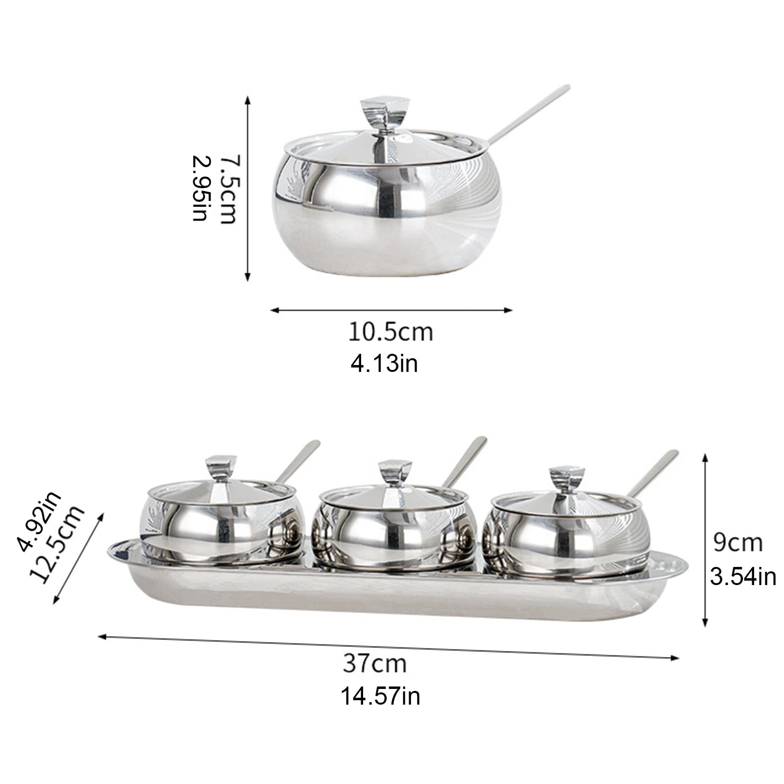 304 Edelstahl Gewürze Glas Set Mit Deckellöffel Tablett Gewürzgläser Gewürze Aufbewahrungsdose Für Küchen Und Außenkochen