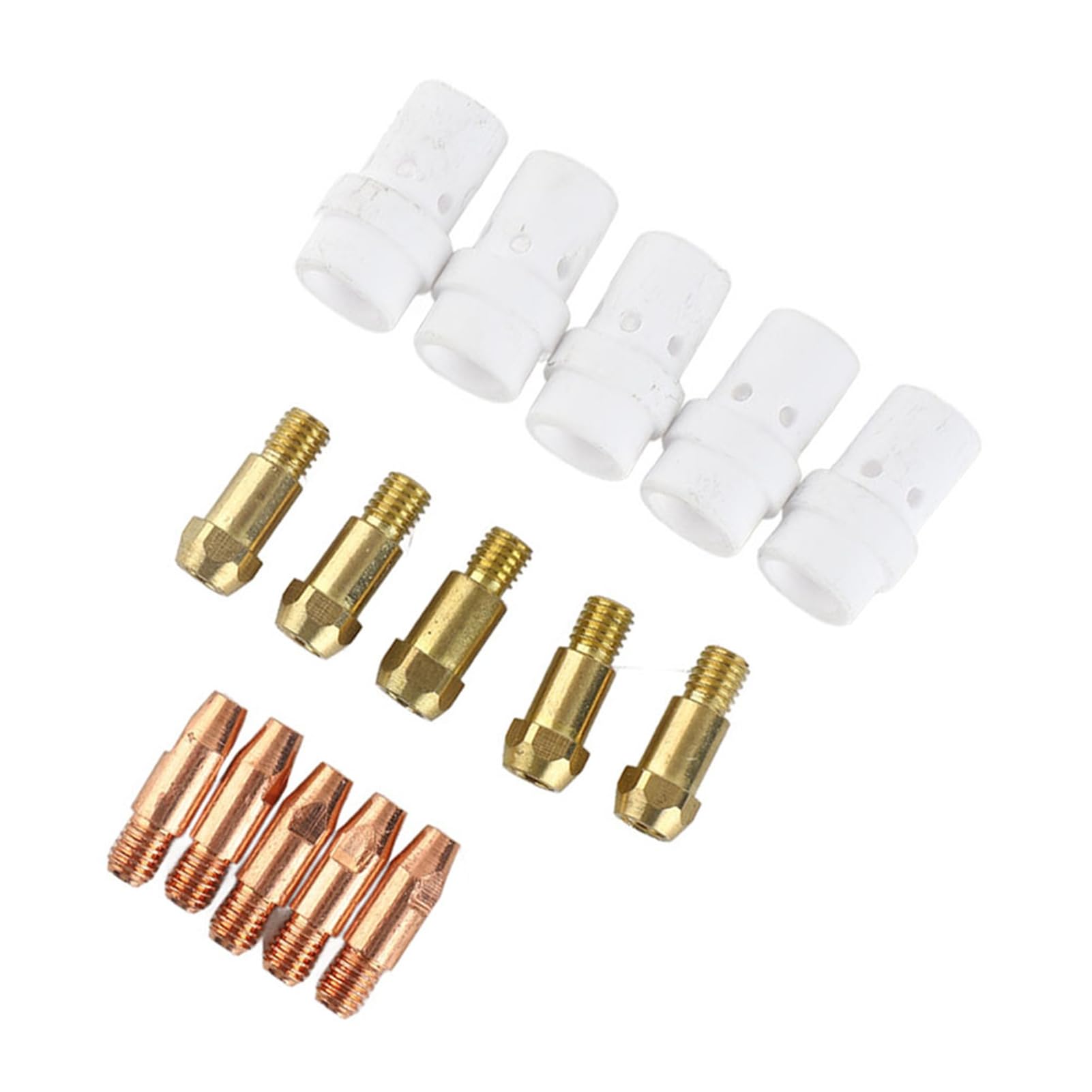 Juego de soportes difusores de gas para soplete de soldadura MIG, 14 piezas con boquilla conductora de 1,0 mm, compatible con Binzel 36KD para un rendimiento de soldadura eficiente