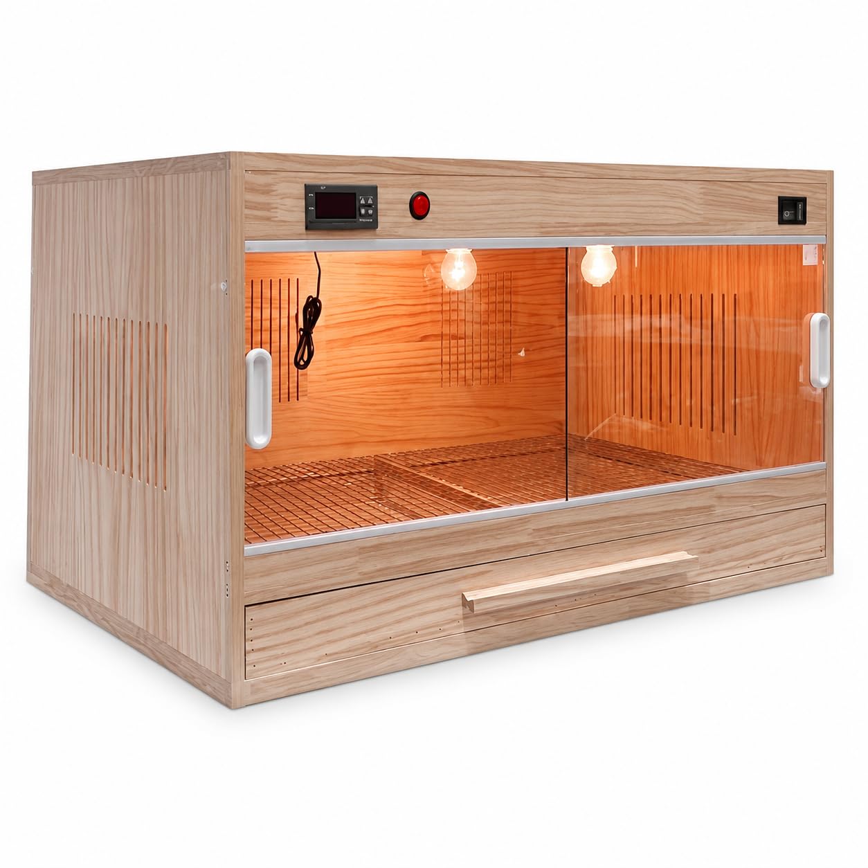 Caja Cría con Control Temperatura y Puertas s para y Mascotas, Caja de cría Inteligente con Temperatura Constante, 50x30x30 CM