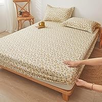 Amazon｜ボックスシーツ シングル 綿100％ 花柄8 ベッドシーツ