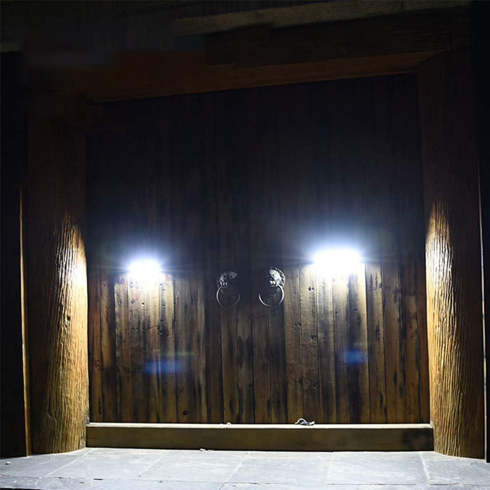 Zewnętrzna lampa ścienna solarna Super jasna dioda LED Solarna lampa zewnętrzna Wodoodporna lampa ogrodowa 3 szerokokątne oświetlenie (1 szt., 90 COB) (2 szt. 28 diod LED)