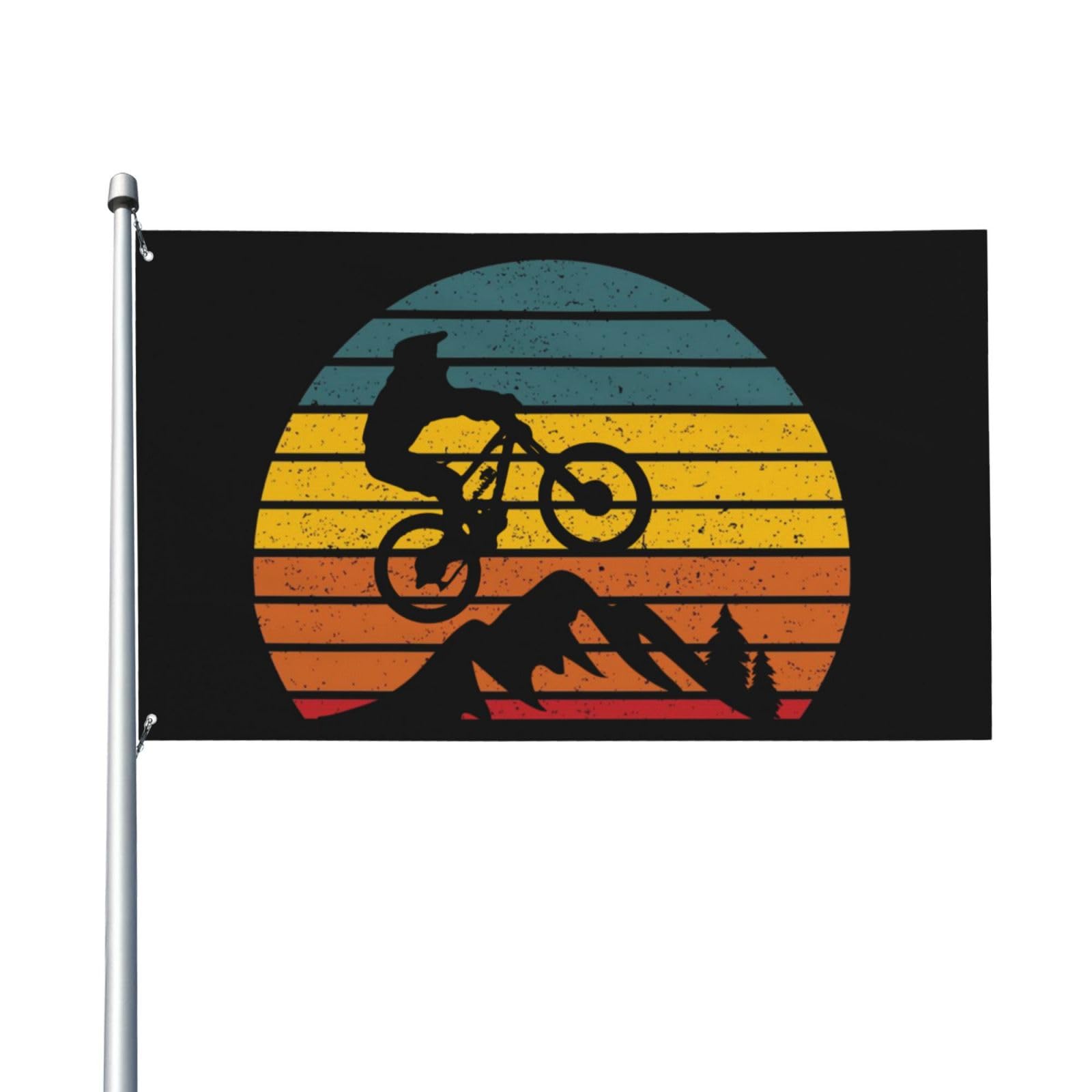 Amazon.com : Retro Mountain Biking Downhill Mountain Flag Banner