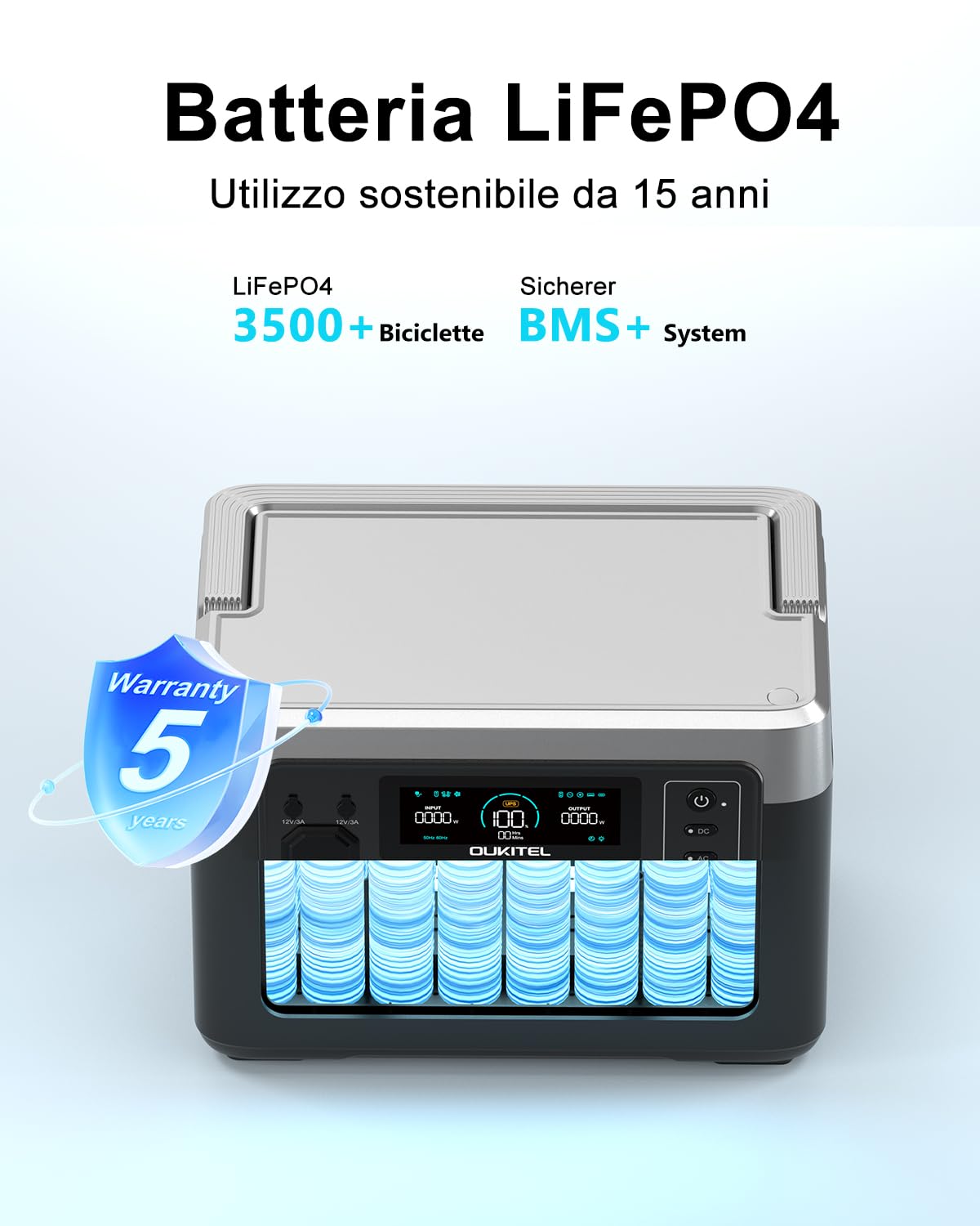 OUKITEL P1000 Plus Stazione Elettrica Portatile 1800W (3600W di Picco), Batteria 1024Wh LiFePO4 Generatore Solare, App Controllato, Di Alimentazione per Campeggio, Camper e Domestico
