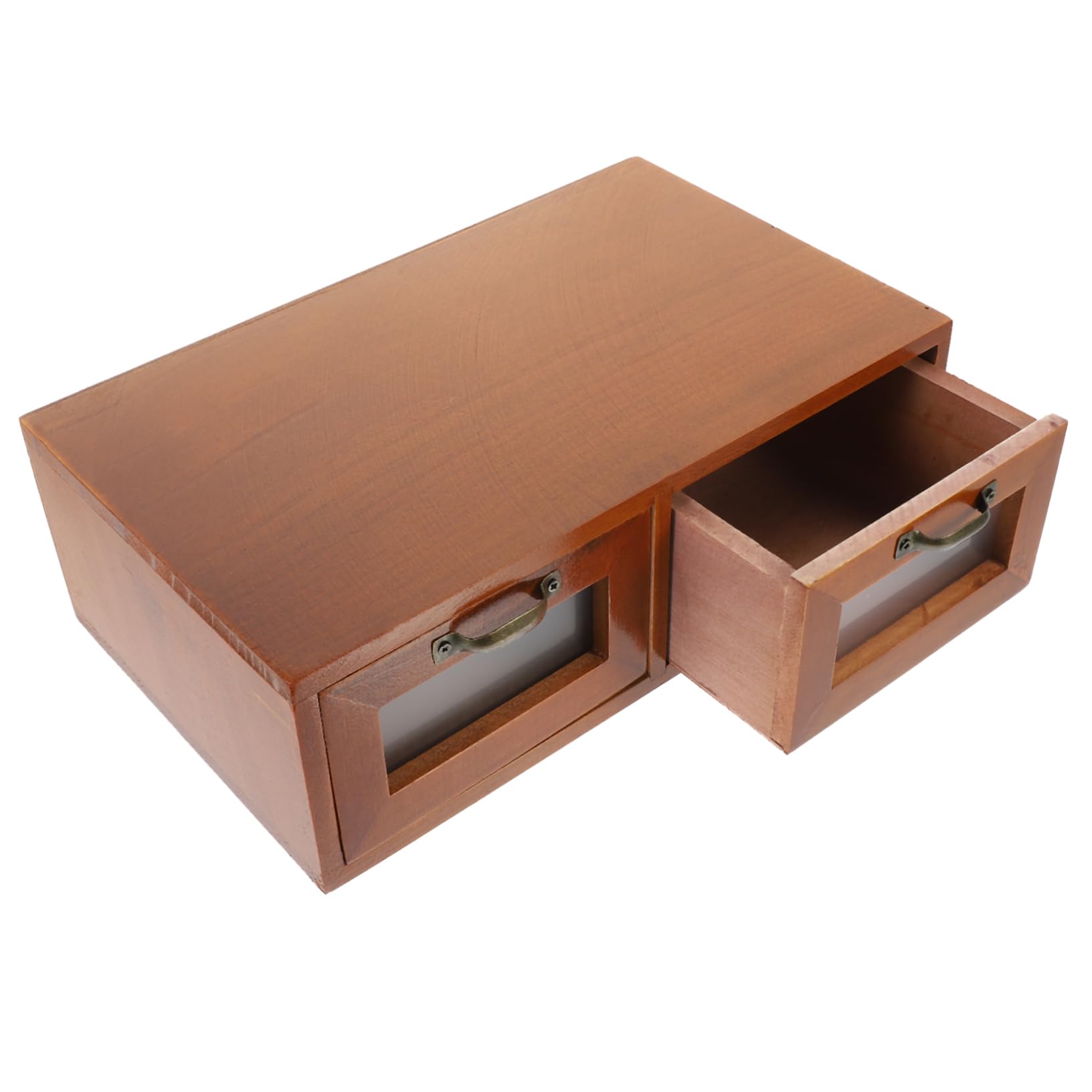 GALPADA Rustikaler Schreibtisch Organizer aus Holz mit Schubladen Praktische Aufbewahrungsbox für Schreibtisch Wohnzimmer und Büro für Kosmetik Bastelbedarf und Kleine Gegenstände