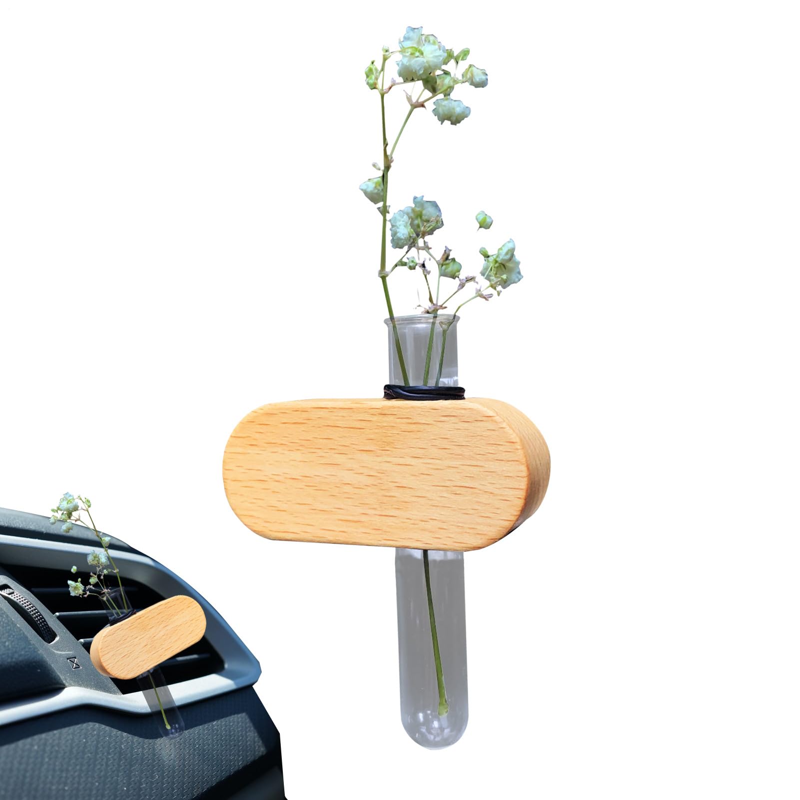 Portavaso da Propagazione per Bocchette Auto Portavaso per Auto | Decorazioni in Legno Profumato Idroponico Diffusore di Aromi per Casa Camper