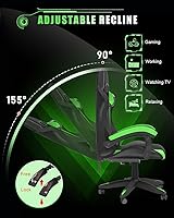 Vista 54 de Gaming Chair with RGB LED Lights, High Back Ergonomic Computer Gamer Chair with Headrest and Lumbar Support, Racing Style Reclining Game Chair for