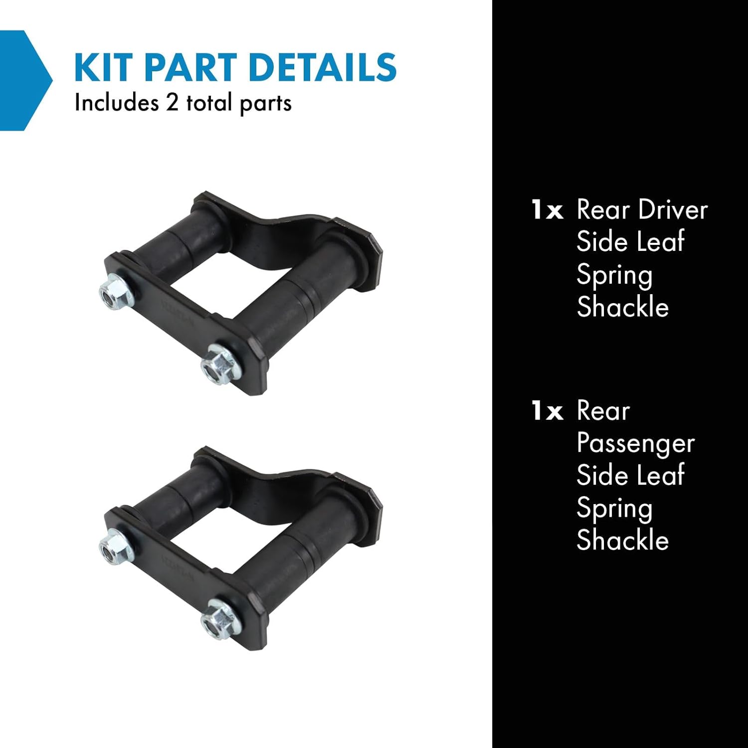 TRQ Rear Leaf Spring Shackle Compatible with 2005-2021 Nissan