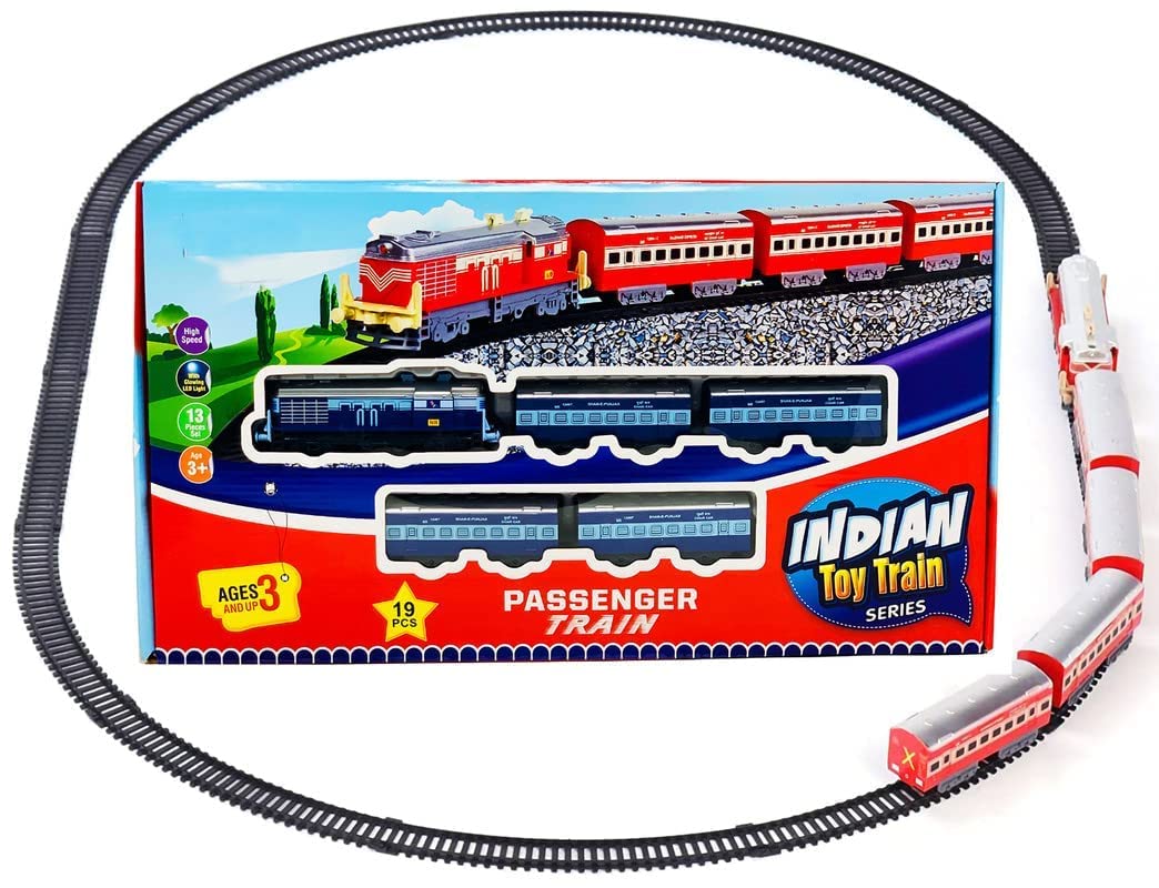 Buy POPTUS® Passenger Express Big Train Set Toy for Kids Age 3+ Years (Color(Red/Blue) Assorted