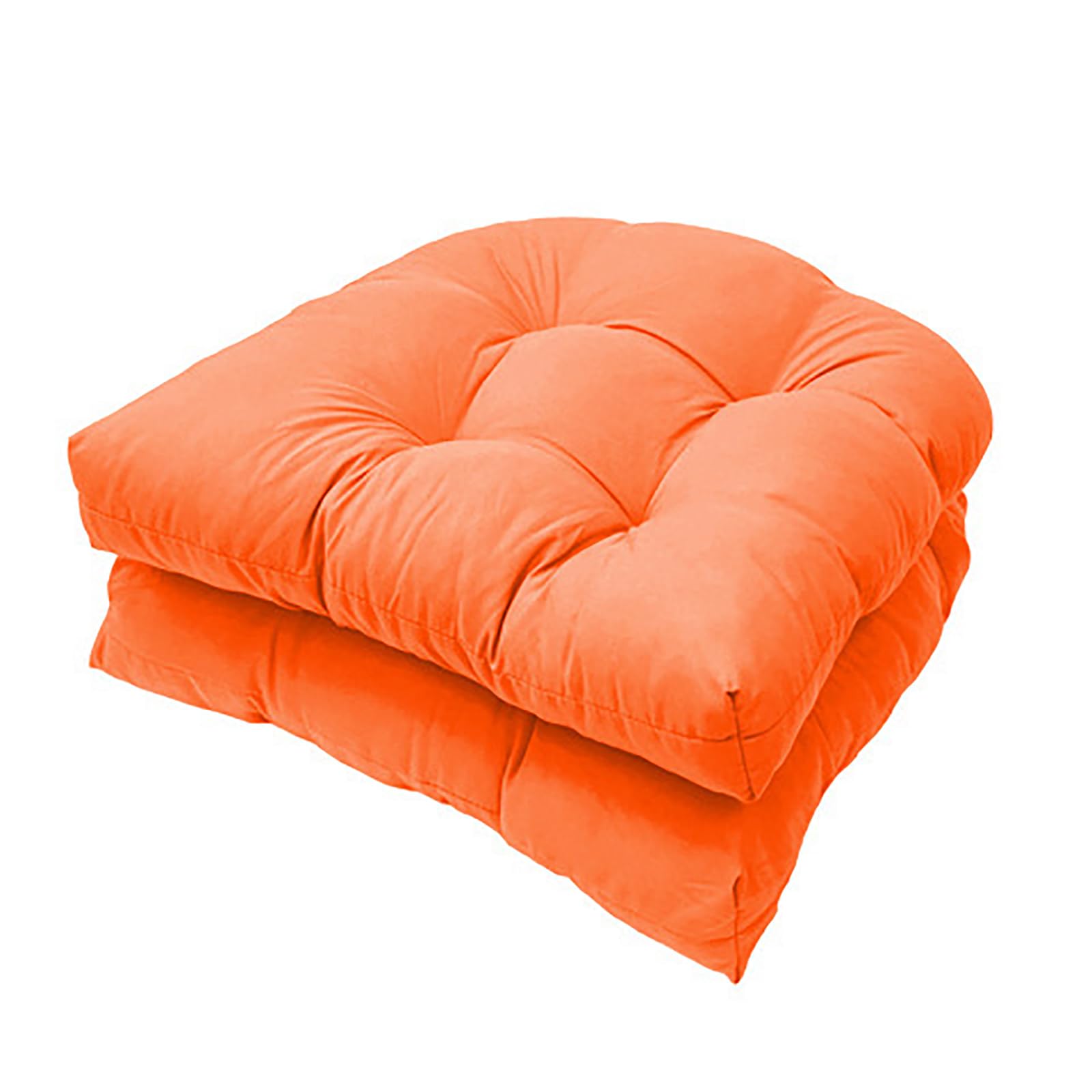 2 Pieces Outdoor U Shaped Cushion, Garden Chair Seat Cushion 19'' X 19''Patio Wicker Overstuffed Seat Pad Loveseat Mats (orange)