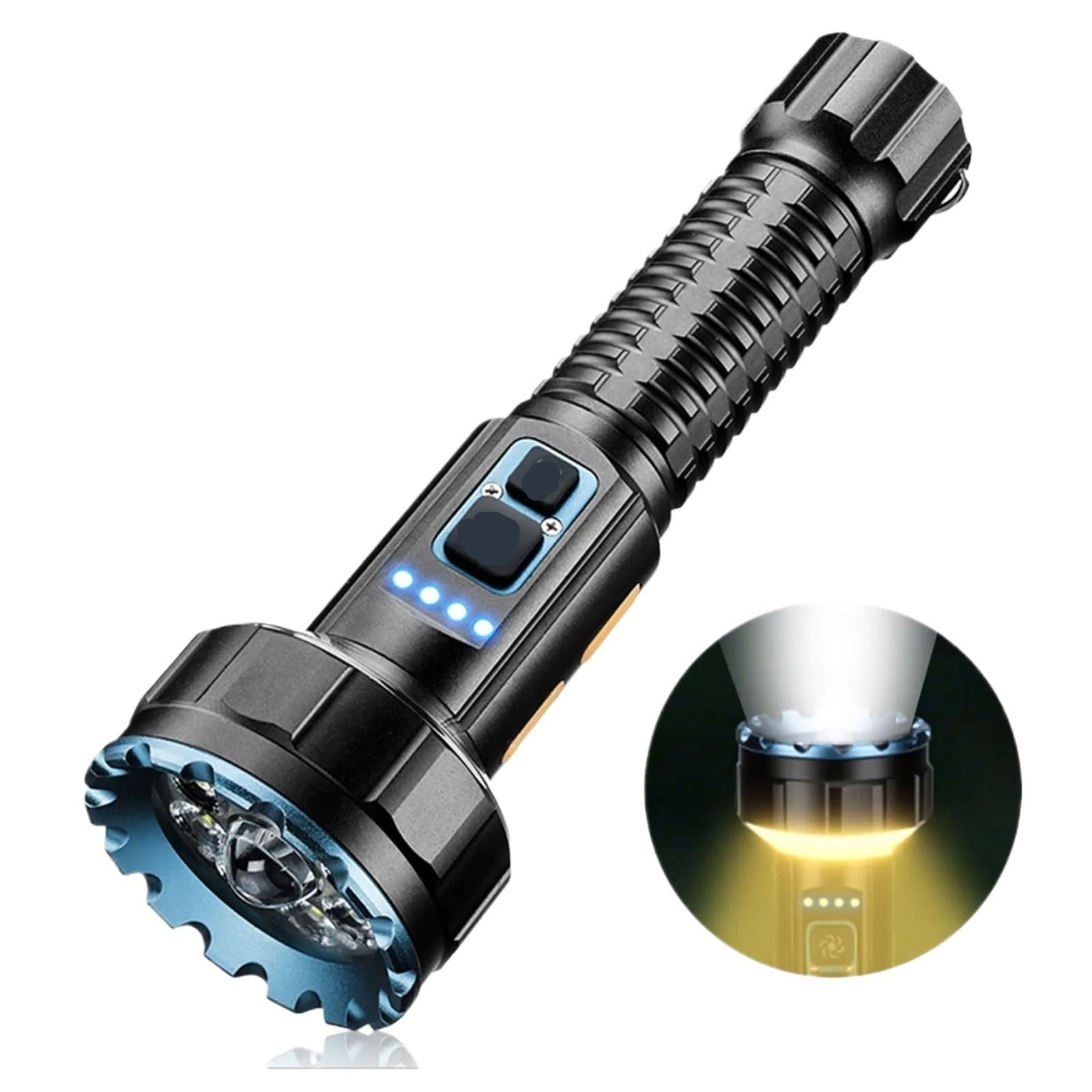 Latarka LED, Latarka kempingowa 2000 lm, akumulatorowa, wodoodporna, z magnesem, Można ładować