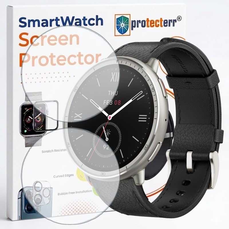 Image of 2 Pack Smartwatch Screen Protector for Amazfit Active 2 1.32 inch - Flexible TPU Screen Guard, Ultra Thin, Scratch Resistant, Bubble Free, Full Coverage - Not Tempered Glass