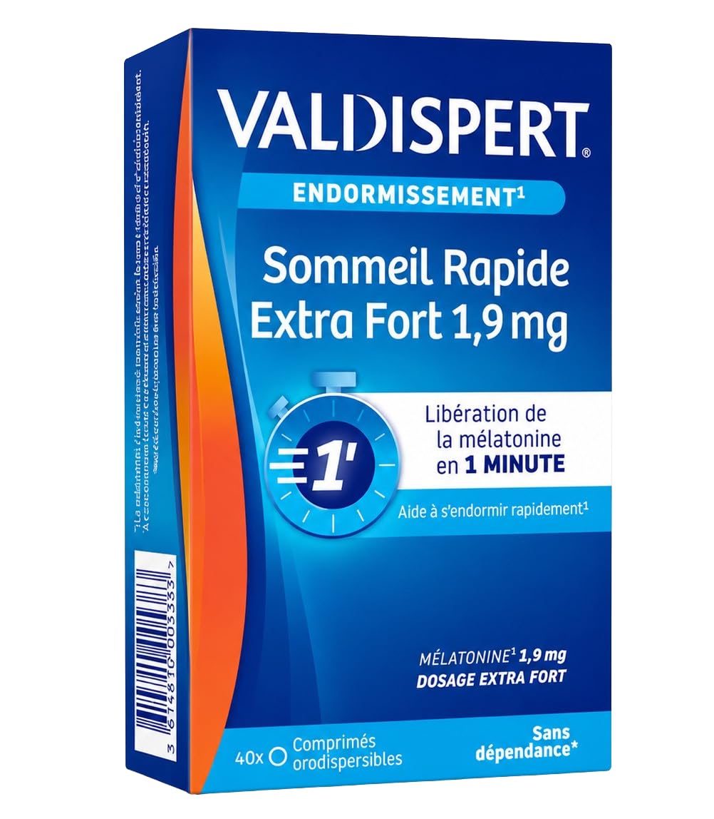Valdispert Horaires décalés Complexe favorisant l’endormissement Mélatonine orodispersible 1,9 mg Lot de 5 Boites