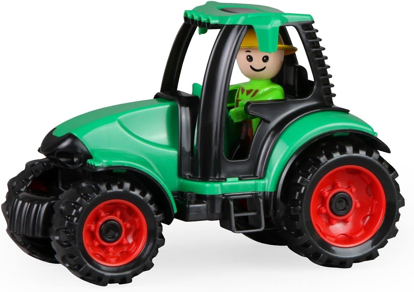 Lena 01624 - Truckies Traktor, stabiles Kinderfahrzeug ca. 17 cm lang, kleines Landwirtschaft Spielfahrzeug Trecker für Kinder ab 2 Jahre, Robustes Fahrzeug für Einsatz im Sandkasten