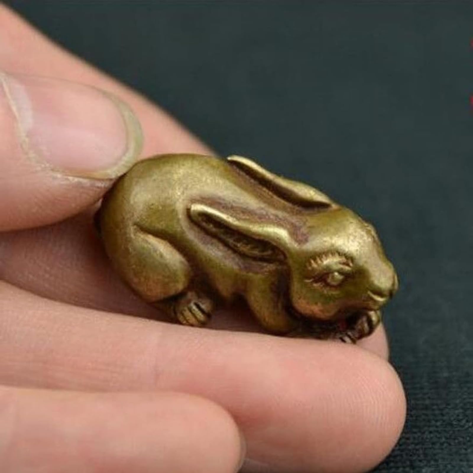 DFrywdgSEY Animal statue, Antique Brass Cute Rabbit Figurines Miniature Desktop Ornament Decoration Crafts Accessories Pure Copper Zodiac Animal Statue
