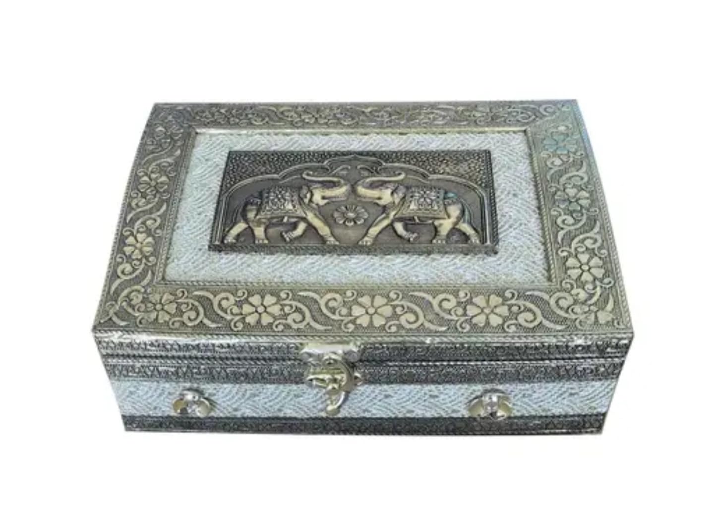 Boîte à bijoux éléphants en relief pour ranger vos colliers fins