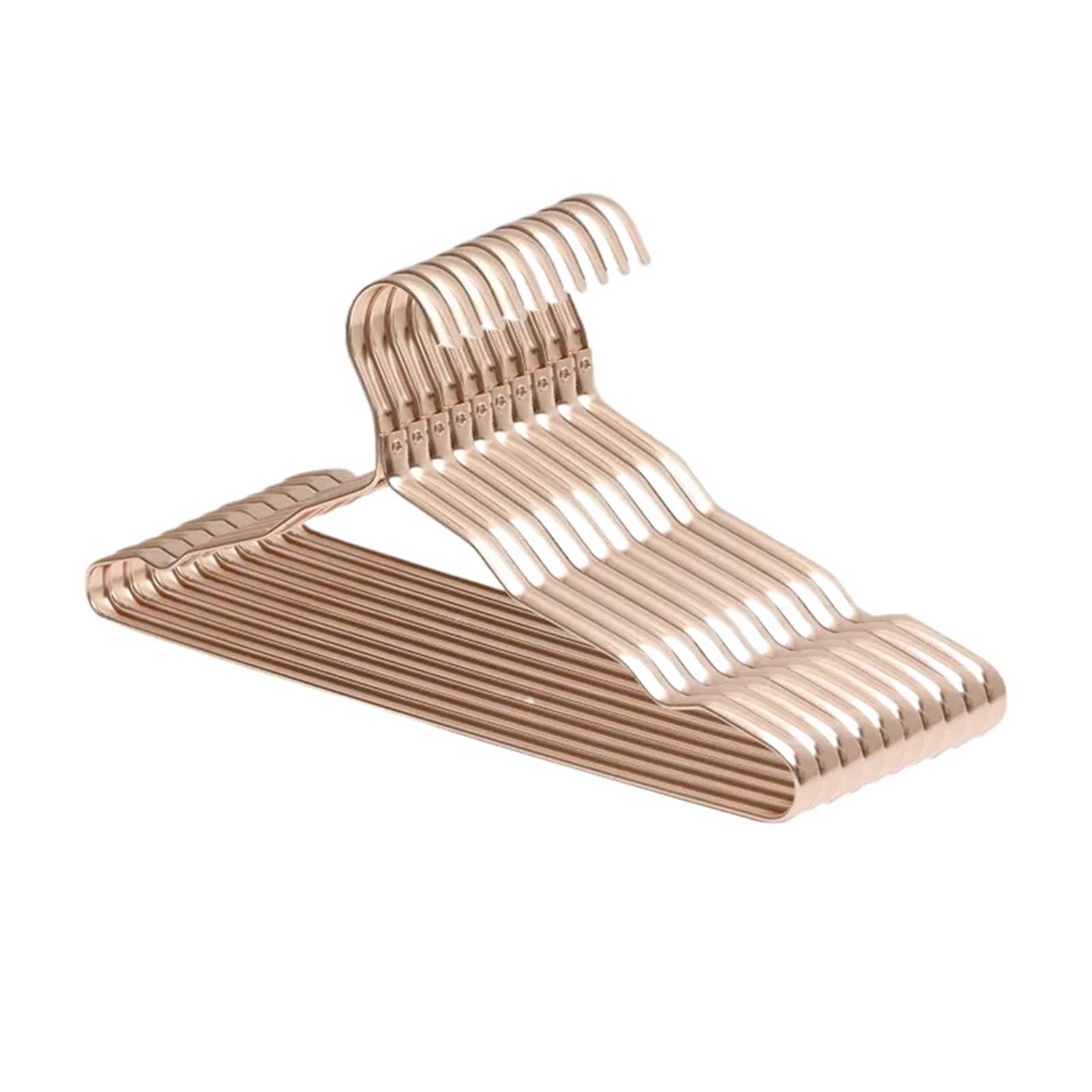 Clothes Hangers Clothing Hanger 10pcs Aluminum Alloy Golden Domestic Coat Supplies Organizer Wardrobe Storage Rack(Color 01)