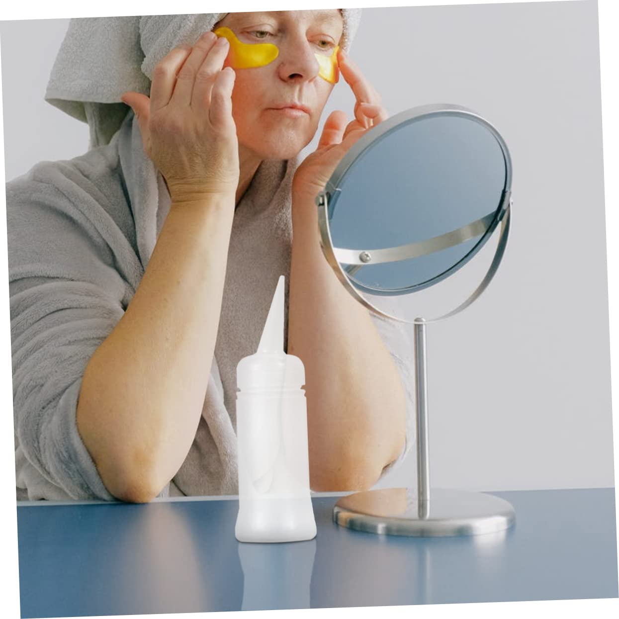 minkissy Lot de 4 Flacons Applicateurs de pour Cheveux Rechargeables à Presser avec Pointe Inclinée pour Salon Usage Domestique 5 Pièces X 4