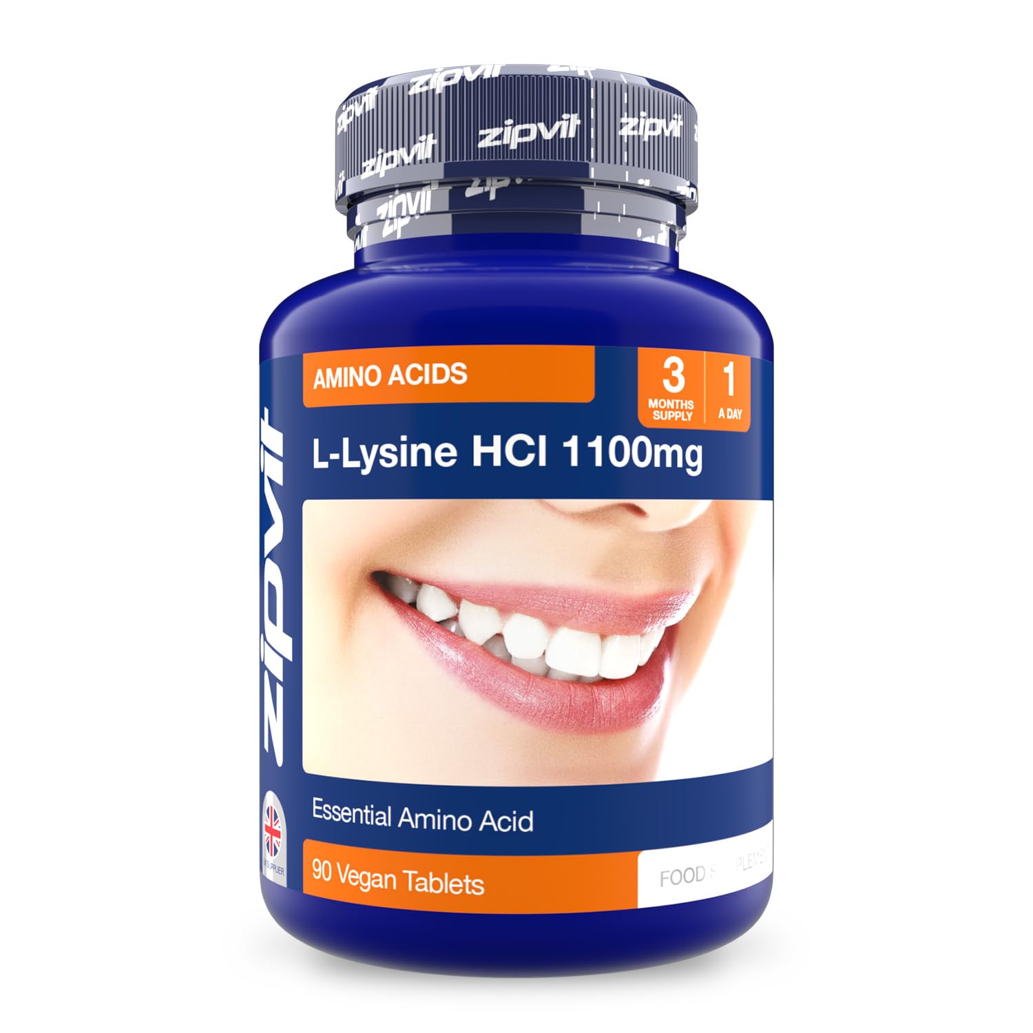 – L Lysine 1100mg, 90 Vegan Lysine Tablets, High Strength Essential Amino Acid Supplement, 3 Month Supply for Daily Wellness Support