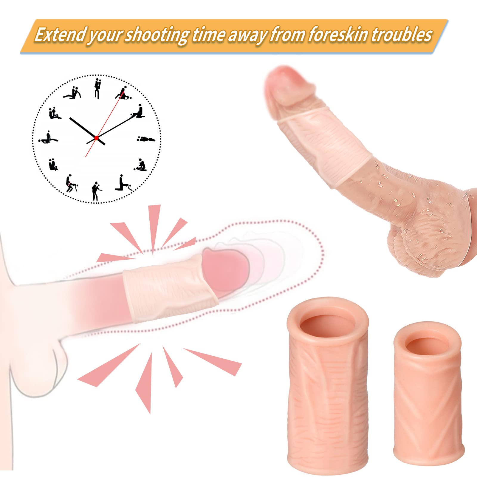 Adulti Dǐldồ Erồtismồ Manicotto Di Prolunga Maschio in Silicone Di Resistenza Kit Ortesi in Due Pezzi per Uomo Ṥvilûppâtorè Mán&Icá Del Pè&Nè Po&Mpâ Ingrânðimènto Âllûngâmènto Â Vûoto Ûomo Pè&Ni