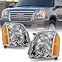ACANII - For 2007-2014 GMC Yukon XL 1500 2500 Headlights HeadLamps Replacement Driver + Passenger Side Set