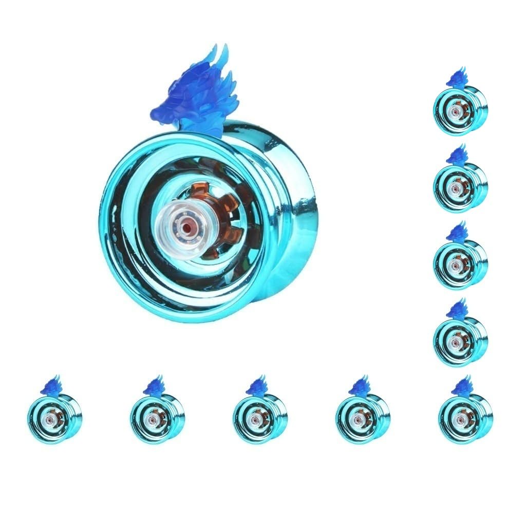 Juego de 10 cuerdas Yoyo profesionales accesorios truco básico para niños adultos azul, 2.25 x 2.25 x 1.6 pulgadas