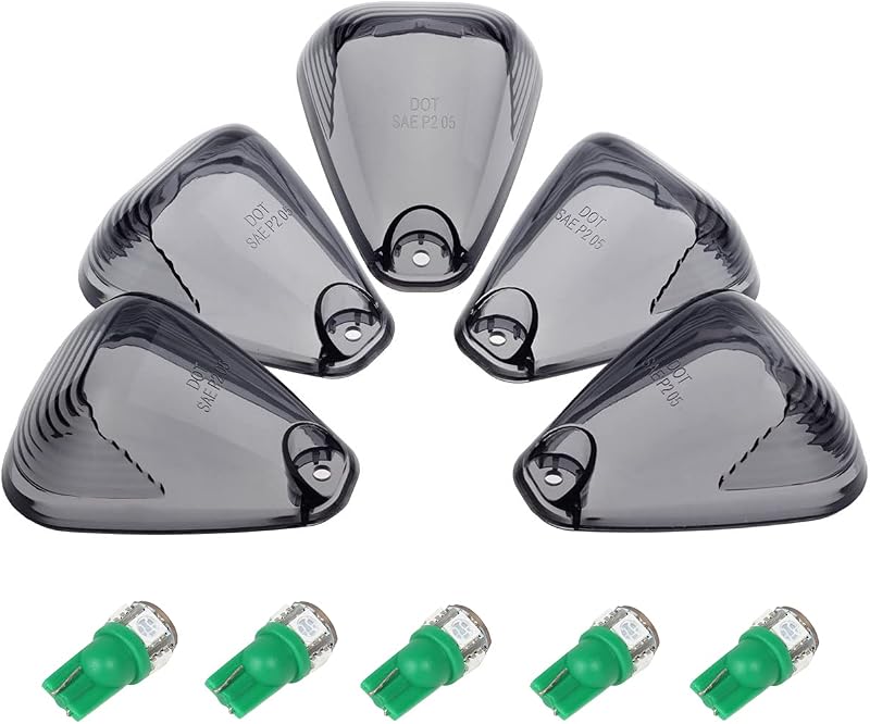 Luzes de marcador de teto MARLBSTON com LED verde e lente fumê para Ford Super Duty – Kit com 5 unidades