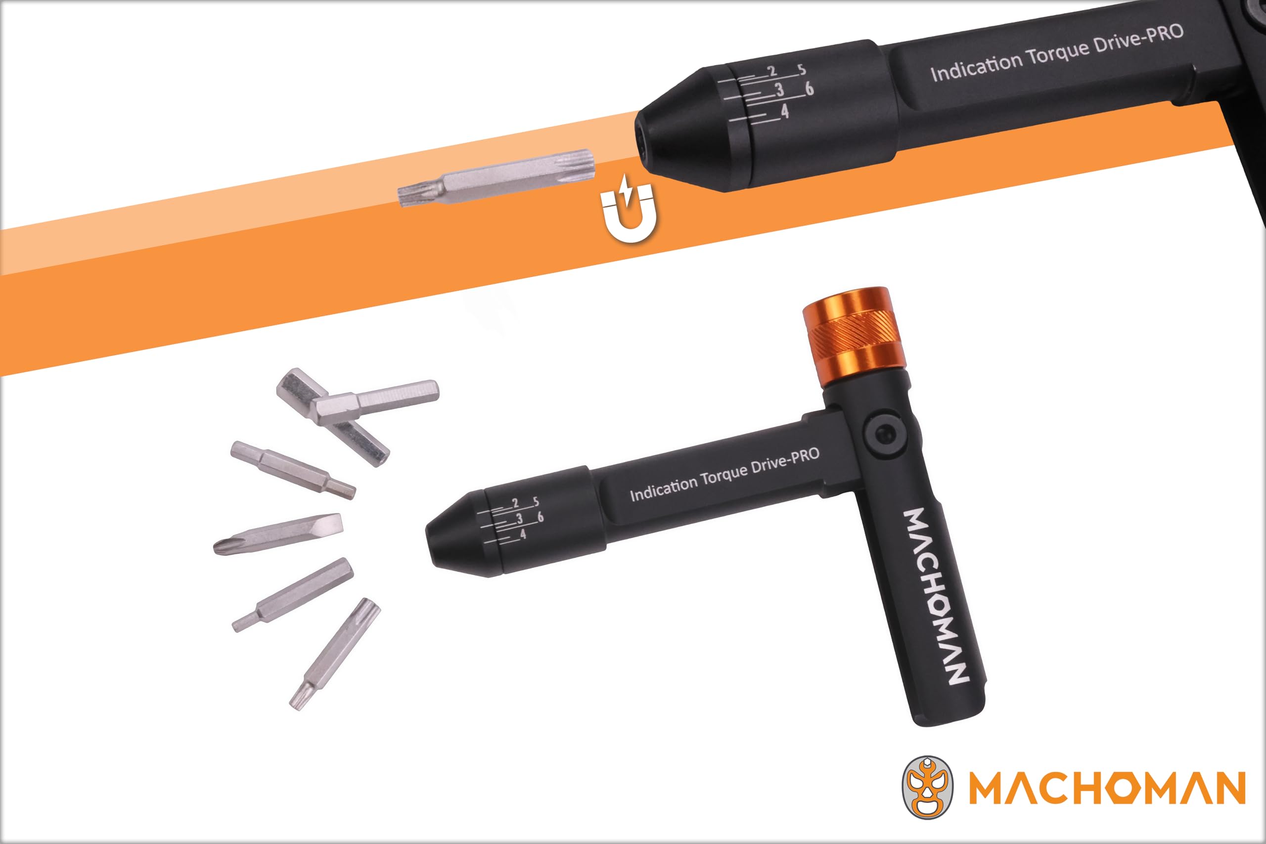 MACHOMAN Destornillador Dinamométrico con Indicador 2–6 Nm, Compacto y Plegable para un Almacenamiento Fácil, Herramienta de Apriete de Precisión, TQW2433T