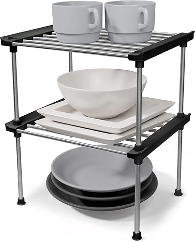 Carrotez Juego de 2 organizadores apilables de despensa, organización y almacenamiento de despensa, organizadores de gabinetes y almacenamiento,