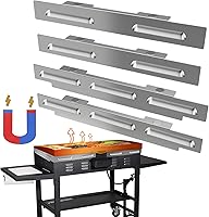 Vista 1 de Protectores de viento para plancha Blackstone de 28 pulgadas, protector de viento magnético de acero inoxidable para parrilla Blackstone de 28
